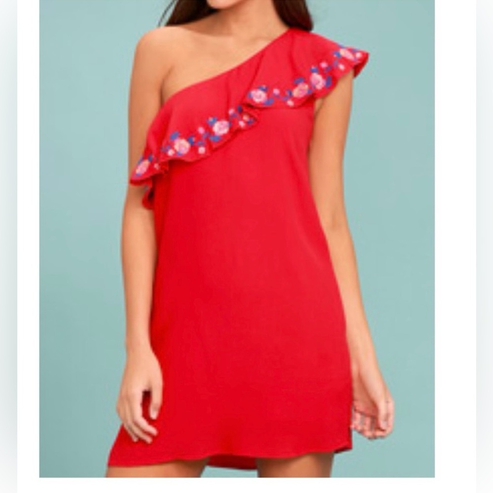 Red off the shoulder beautiful dress! ♥️🥳
